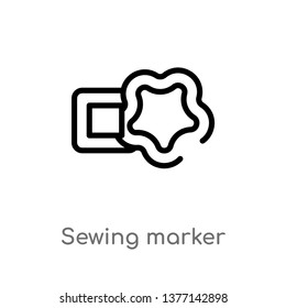 sewing marker vector line icon. Simple element illustration. sewing marker outline icon from sew concept. Can be used for web and mobile