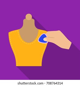 Sewing, marking with chalk on a mannequin. Sewing and equipment single icon in flat style vector symbol stock illustration web.