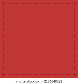 Sewing marks on red background. Sewing marks pattern wallpaper. Red plaid pattern wallpaper. Plaid pattern background. Blank. Red frame.