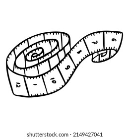 Sewing measurement. Fashion designer tool. Vector illustration