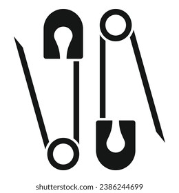 Sewing metal clips icon simple vector. Tailoring equipment. Fashion pin