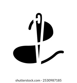 sewing needle dressmaking fashion glyph icon vector. sewing needle dressmaking fashion sign. isolated symbol illustration