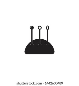 Sewing needle holder icon black isolated vector illustration