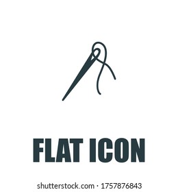 Sewing needle Icon. Flat illustration isolated vector sign symbol