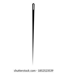 Sewing needle icon on a white background.Vector illustration isolated on white background.