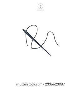 Sewing Needle icon symbol vector illustration isolated on white background