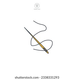 Sewing Needle icon symbol vector illustration isolated on white background