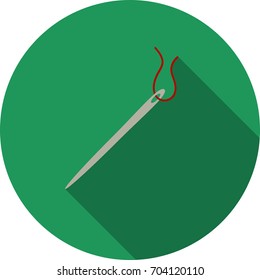 sewing needle icon with thread