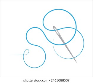 Sewing Needle Icon Vector Art Illustration