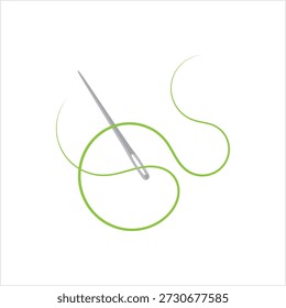 Sewing Needle Icon Vector Art Illustration