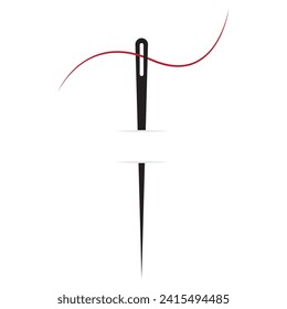 sewing needle icon vector illustration logo design