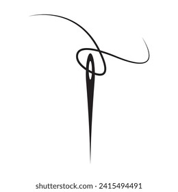 sewing needle icon vector illustration logo design