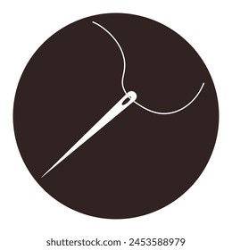 Diseño simple de la Ilustración vectorial del icono de la aguja de coser