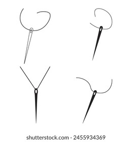 Sewing needle icon vector illustration simple design