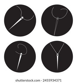 Sewing needle icon vector illustration simple design
