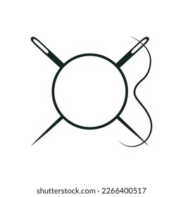 Sewing Needle icon vector. Needle Thread illustration sign. Sewing symbol. seamstress logo.