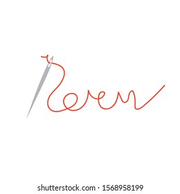 sewing needle logo design template. taylor logo design vector.