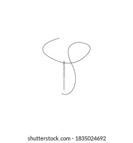 sewing needle logo illustration design
