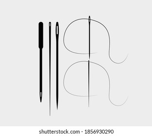 sewing needle logo template. Tailor vector design. Vector illustration for tailor shop or sewing. Simple illustration logo vector icon symbol design.  