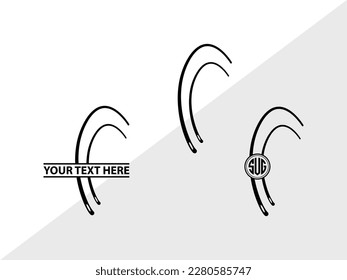 Sewing Needle Monogram Vector Illustration Silhouette