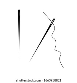 sewing needle set isolated on white background. vector illustration 