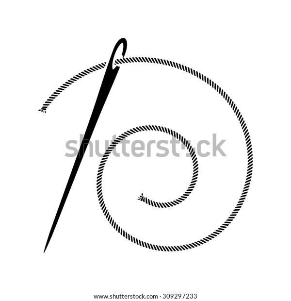 Sewing Needle Silhouette Icon Logo Stock Vector (Royalty Free ...