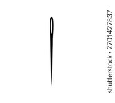 Sewing needle silhouette vector flat illustration design.