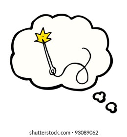 sewing needle in thought bubble cartoon