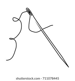 sewing needle with thread