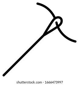 Sewing Needle and Thread Concept, Tailor and Dressmaker Equipment Vector Icon Design