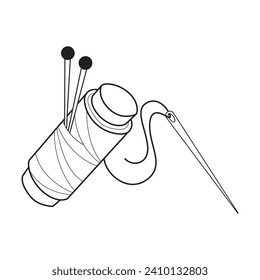 Sewing Needle and Thread Icon Design, Logo Design