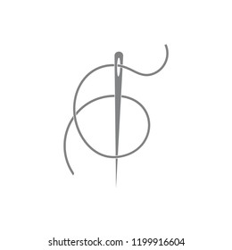 Sewing Needle Thread Monogram Logo Vector Stock Vector (Royalty Free ...