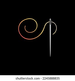 Icono de color vectorial de aguja de coser. Concepto de deflector símbolo moderno o elemento de diseño