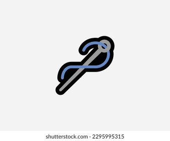 Sewing Needle vector icon. Emoji illustration. Isolated sewing needle vector emoticon