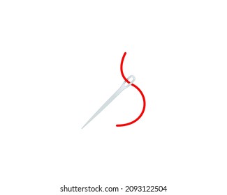 Sewing Needle vector isolated icon. Emoji illustration. Sewing Needle vector emoticon