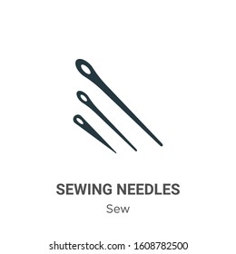 Sewing needles glyph icon vector on white background. Flat vector sewing needles icon symbol sign from modern sew collection for mobile concept and web apps design.