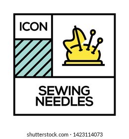 SEWING NEEDLES ICON AND ILLUSTRATION CONCEPT
