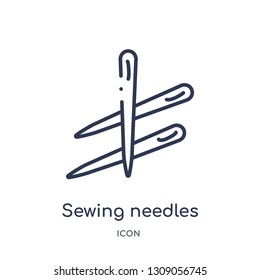 sewing needles icon from sew outline collection. Thin line sewing needles icon isolated on white background.