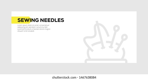 SEWING NEEDLES AND ILLUSTRATION ICON CONCEPT