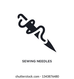 sewing needles isolated icon. simple element illustration from sew concept icons. sewing needles editable logo sign symbol design on white background. can be use for web and mobile