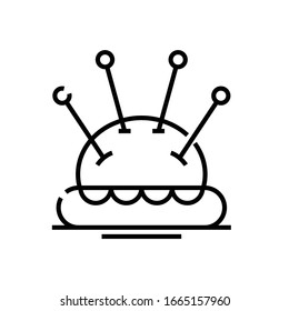 Sewing needles line icon, concept sign, outline vector illustration, linear symbol.