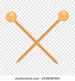 Sewing needles line icon. Knitting, hook, yarn, ball, sweater, needlework, mittens, wool, thread, scarf. Vector line icon for business and advertising
