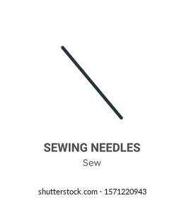 Sewing needles outline vector icon. Thin line black sewing needles icon, flat vector simple element illustration from editable sew concept isolated on white background