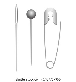 Sewing needles and pins vector design illustration isolated on white background