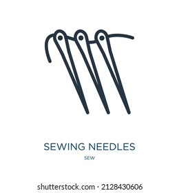 sewing needles thin line icon. sewing, craft linear icons from sew concept isolated outline sign. Vector illustration symbol element for web design and apps.