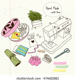 sewing and needlework, hand made sewing and needlework