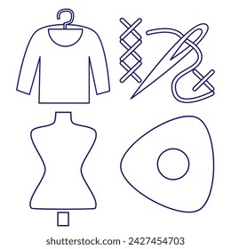 Sewing and needlework icon vector for web. Vector.  Simple icon. Eps 10. 