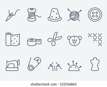 Sewing and needlework icons