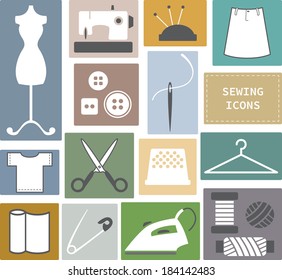 Sewing and needlework icons