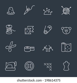Sewing and needlework icons